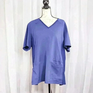 Navy Blue 3XL Cherokee Scrubs iflex V Neck Knit Panel Top CK605 NAV